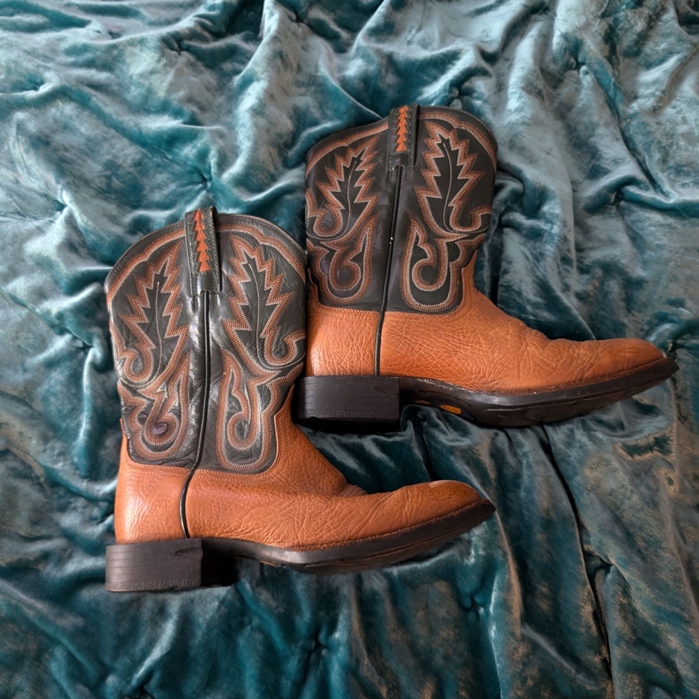 Tan and Black Leather Boots